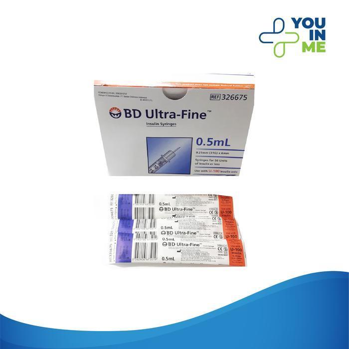 BD Ultrafine Spuit Insulin 0,5ml - U100 / Insulin Syringe 0,5 ml / Disposable isi 25pcs PROMO