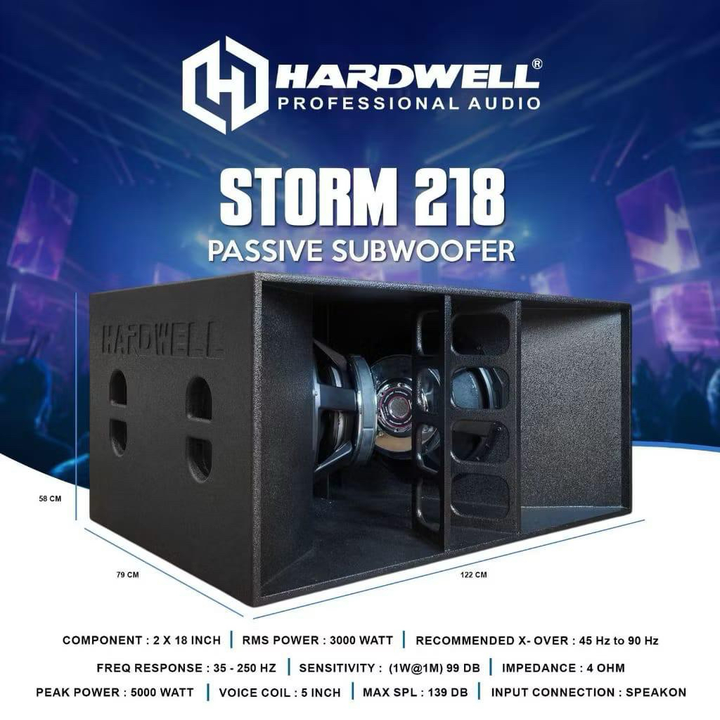 Subwoofer Pasif Hardwell Storm 218 Original Double Subwoofer 18inch Hardwell Storm 218