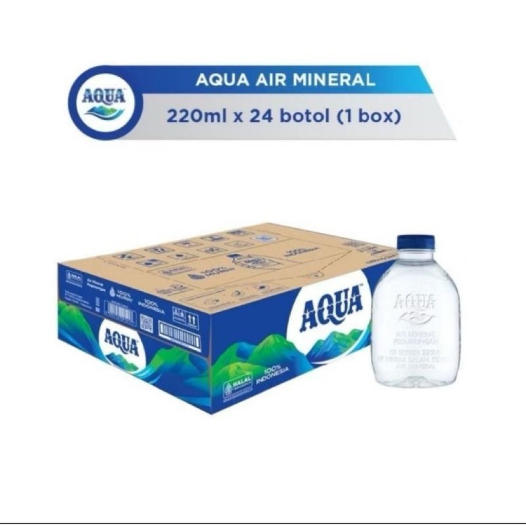 Air Mineral AQUA Cube Botol Mini 220ml