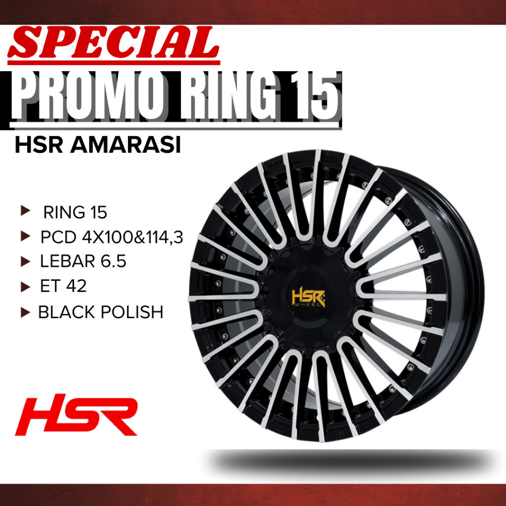 PROMO VELG RACING MODEL MEWAH RING 15 UNTUK BRIO AGYA CALYA JAZZ SIGRA VELG HSR AMARASI RING 15