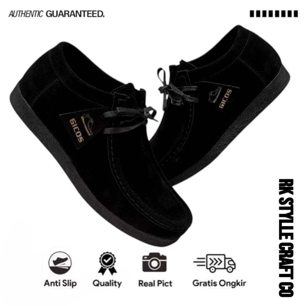Sepatu Sneaker | Sepatu chadwik clark Black | Kulit Swide | Sepatu Formal Casual | Pria Wanita | Uni
