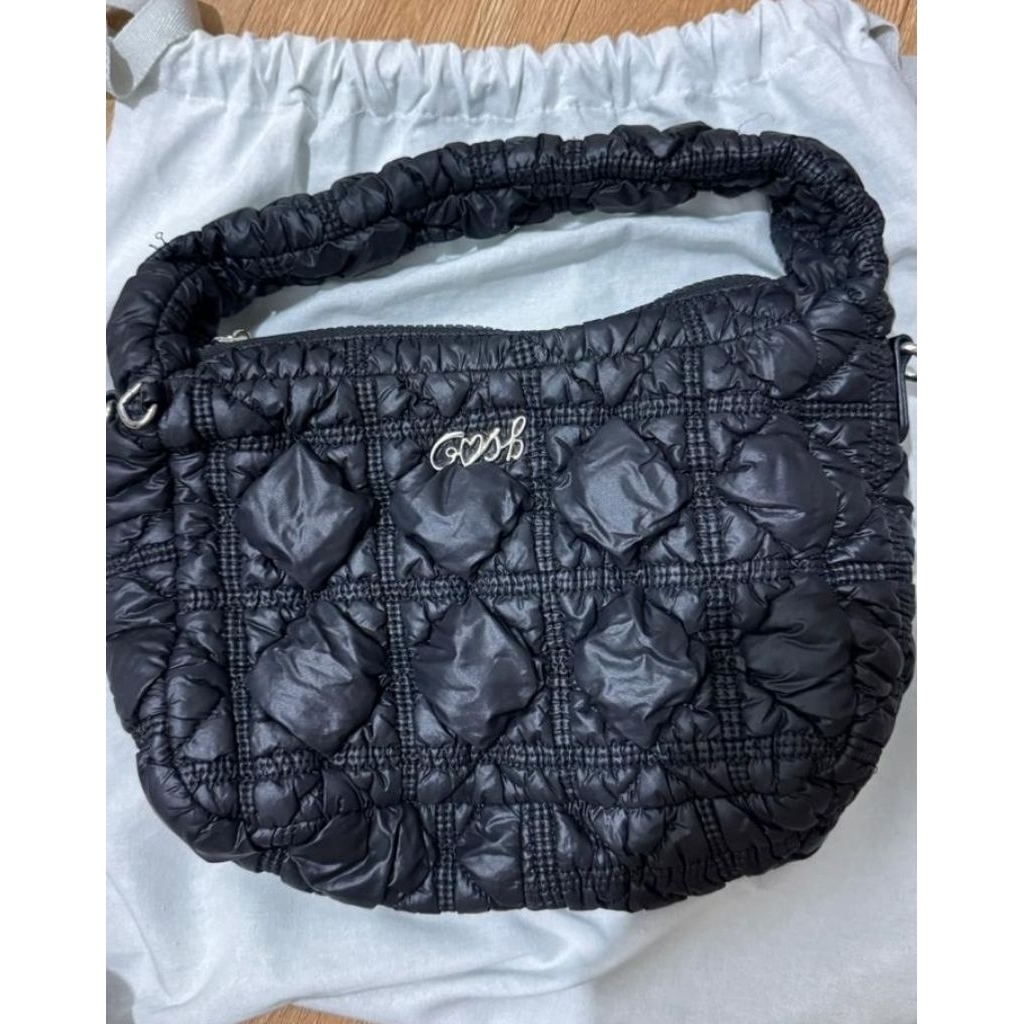 CRS Puffy Quilted Shoulder Bag Black-preloved