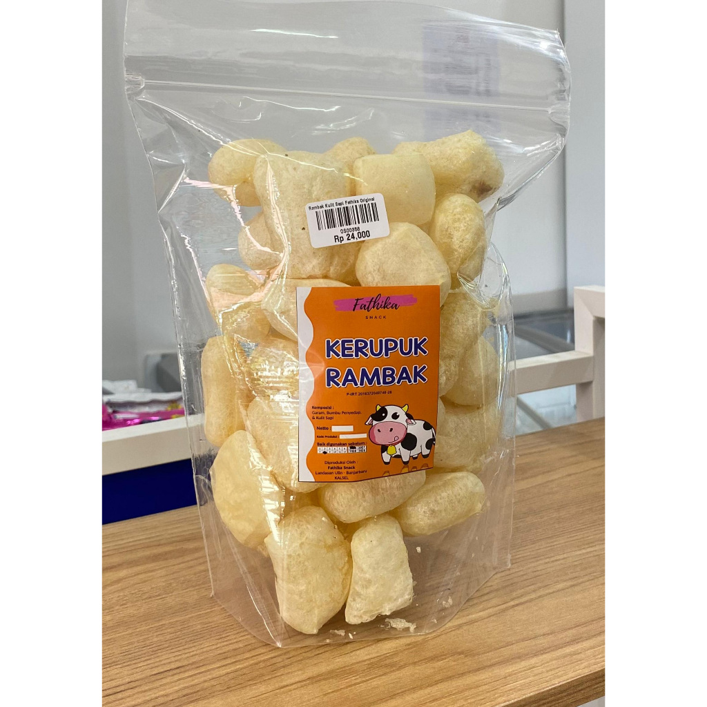 Kerupuk Rambak Kulit Sapi FATHIKA Original matang siap makan | krecek kulit | kripik kulit sapi | ce