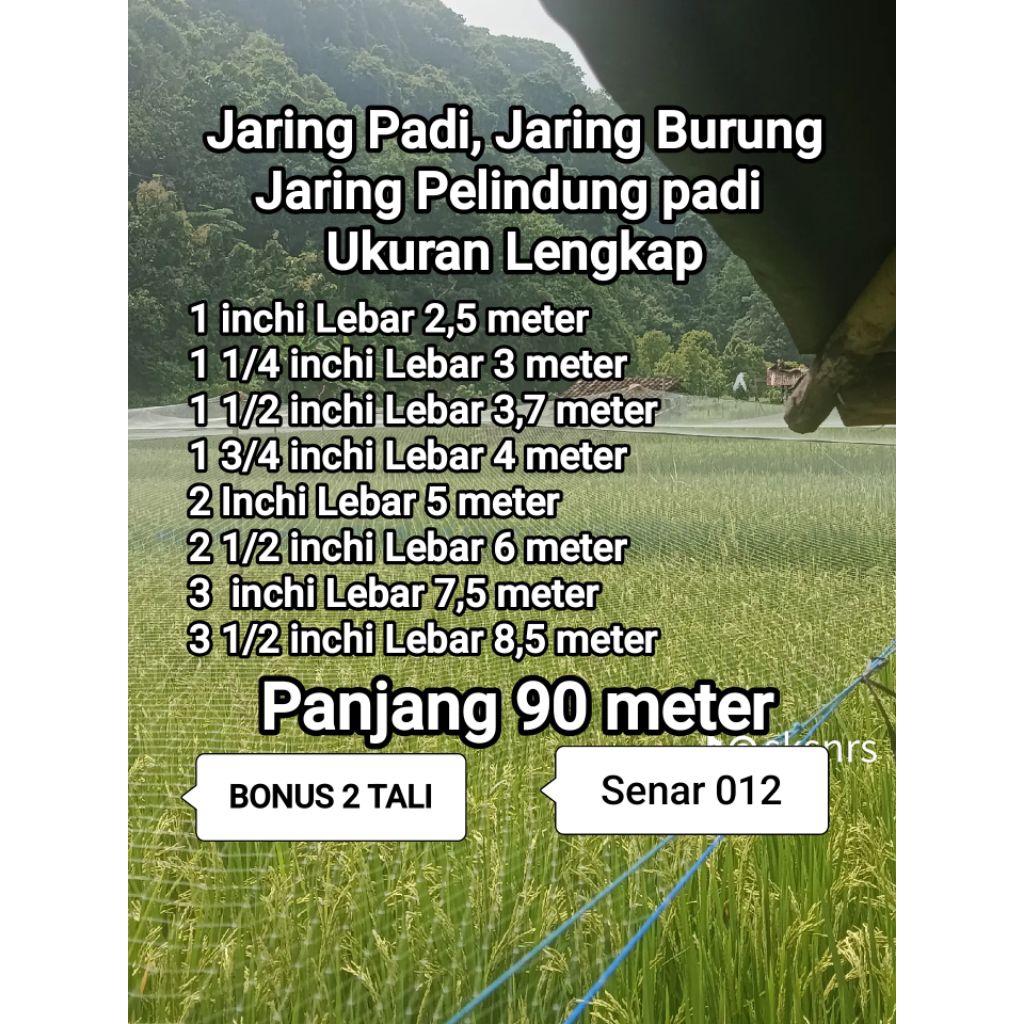 Jaring padi jaring burung jaring pelindung tanaman padi murah ukuran lengkap senar 0,12 mm