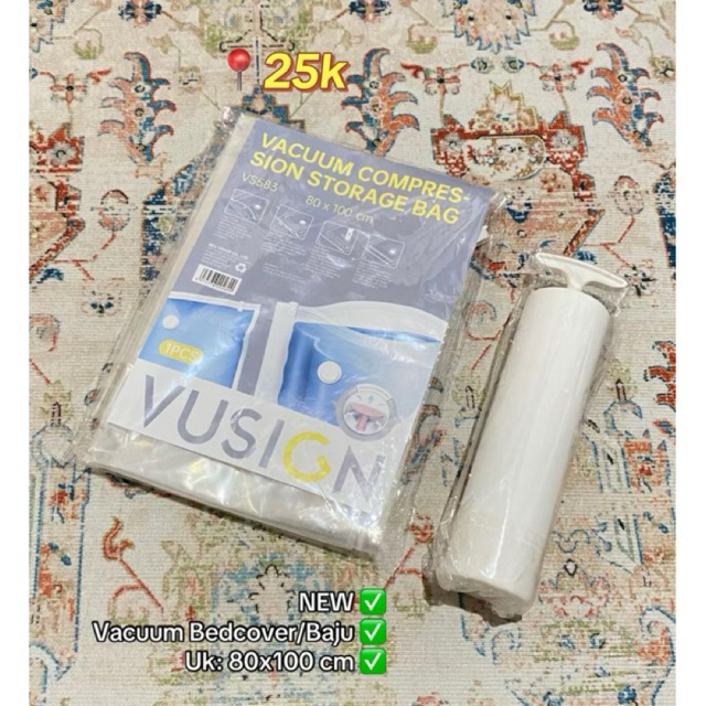 Plastik Vacum Baju/Bedcover 80 cm x 100cm dan Pompa