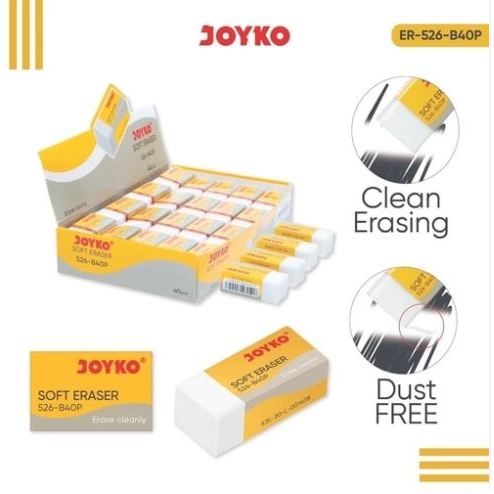Penghapus Pensil Joyko Kecil (Pak 40 Pcs)
