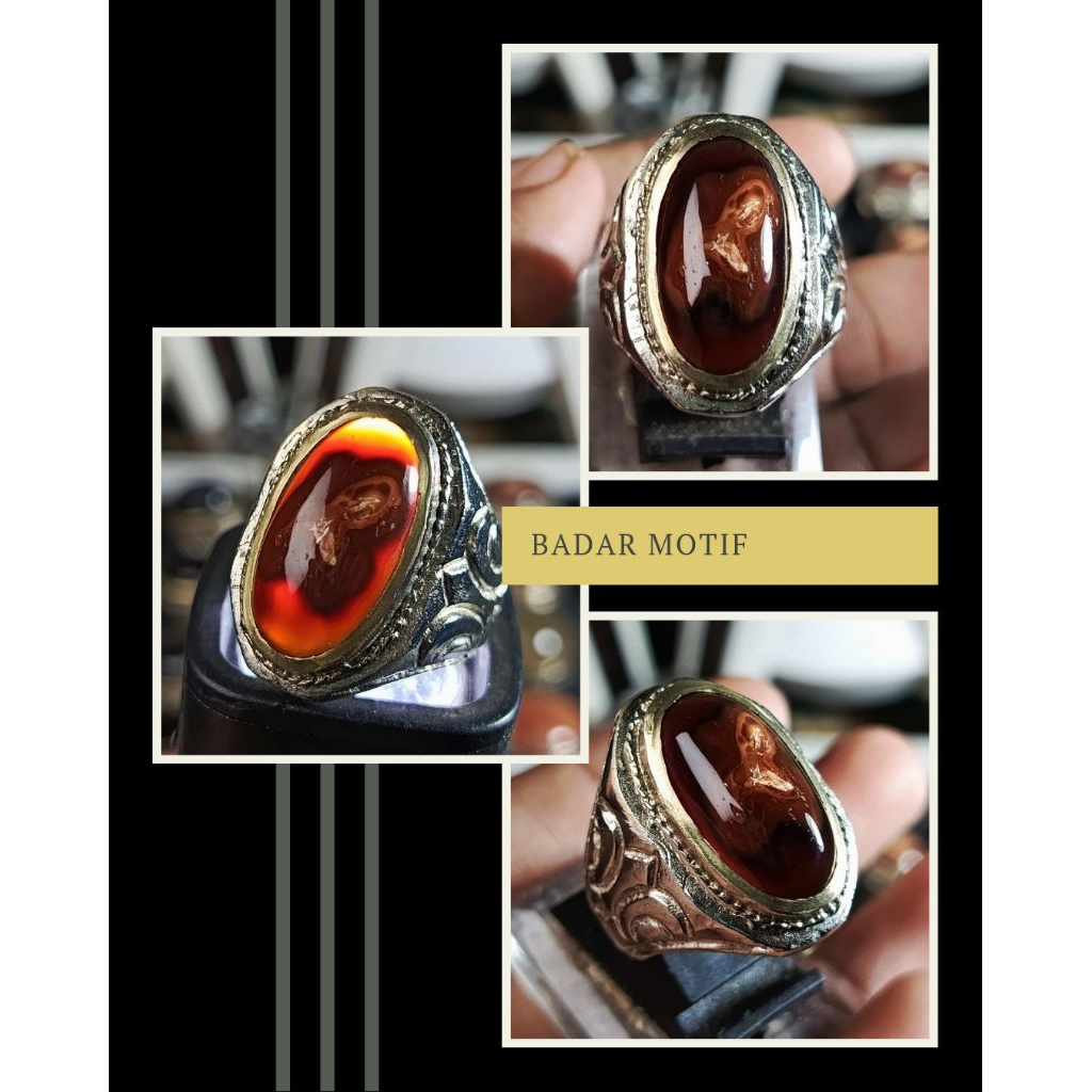 Batu akik karang nunggal motif antik
