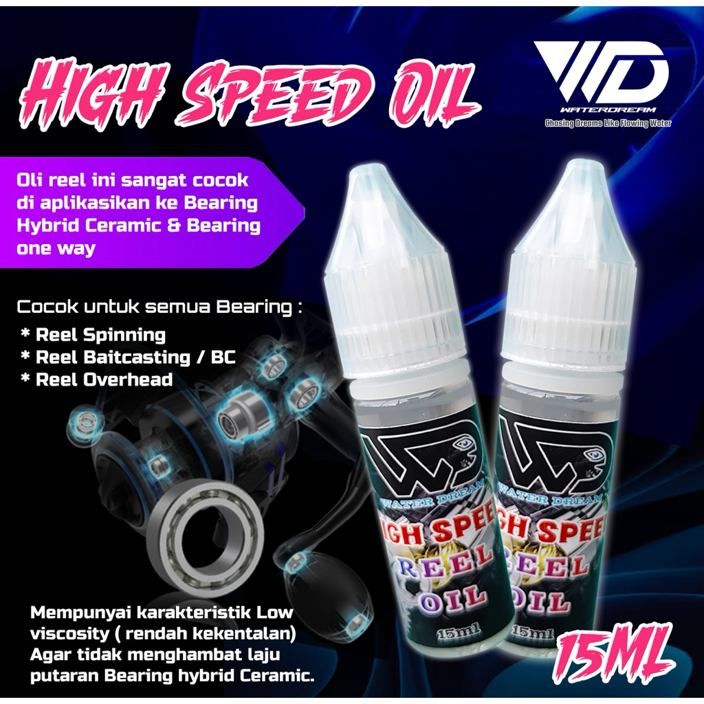 WATERDREAM HIGH SPEED REEL OIL - CAIRAN PELUMAS BEARING REEL (SEMUA BEARING BISA)