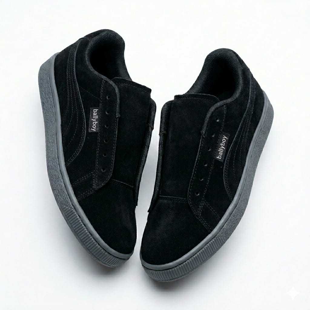 Sepatu Sekolah Kerja Pria Hitam Polos Terbaru Kets Nyaman Full Black