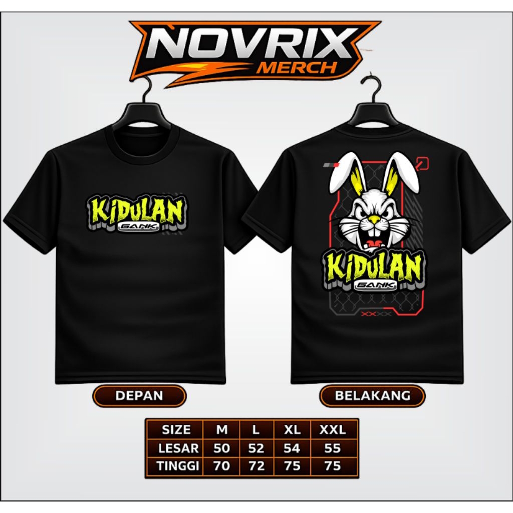 Kaos KIDULAN GANK Pria/Wanita Dewasa Adem Nyaman Dipakai Sehari-hari | Sablon DTF Plastisol Halus & 