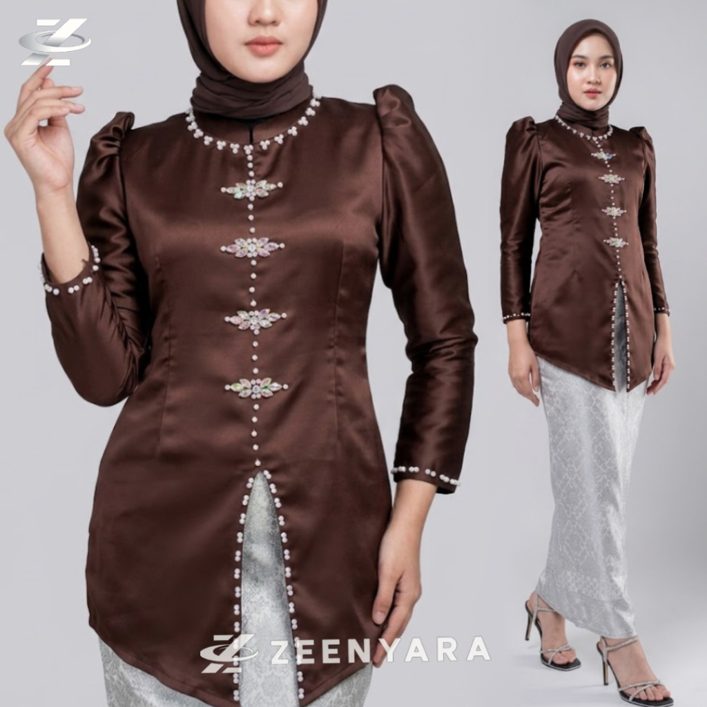 Carline One Set Baju Kurung Rok Songket Setelan Wanita Pakaian Kondangan Bridesmaid Tunik Kebaya Mus