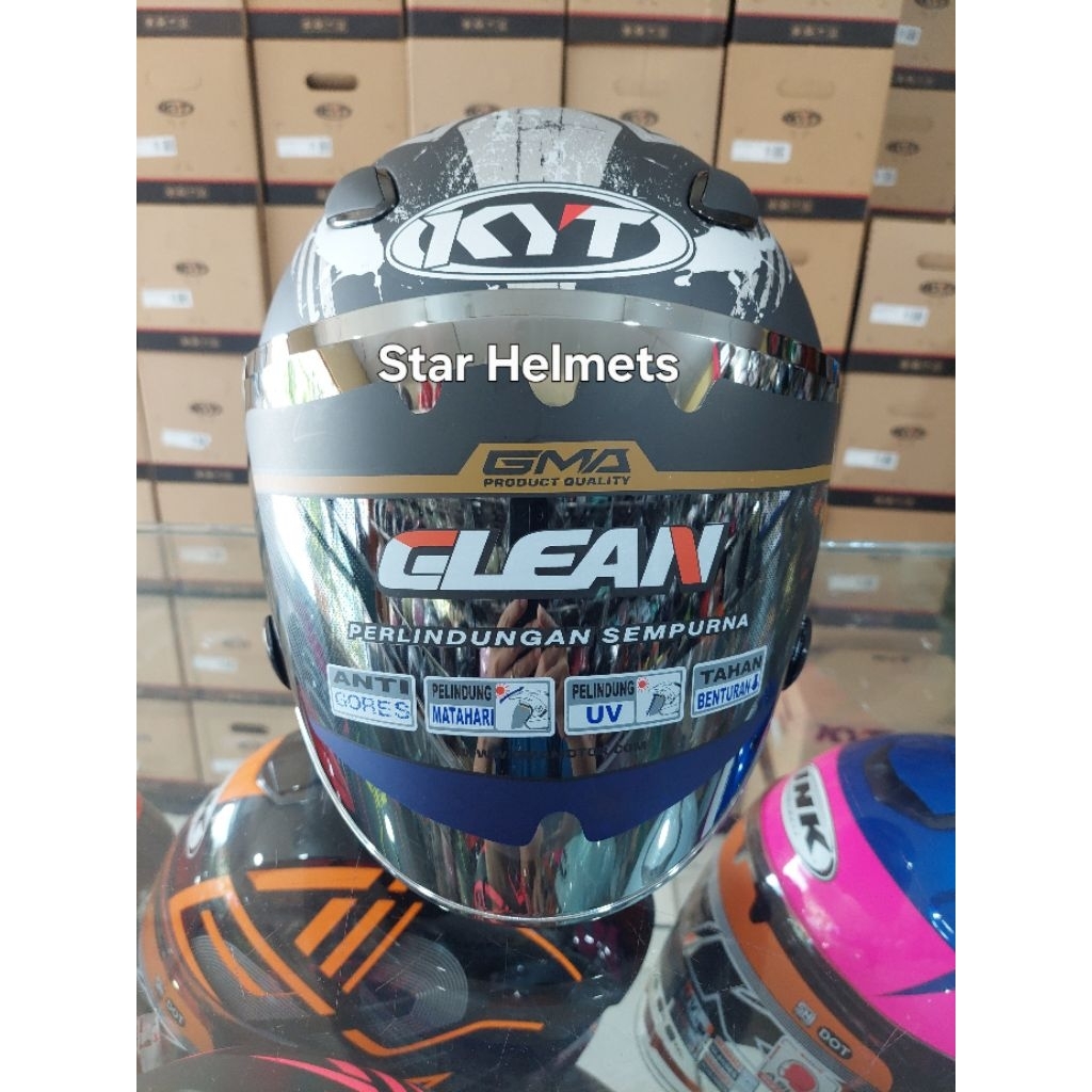 Helm KYT DJ Maru Motif "Upgrade Visor Iridium Silver"