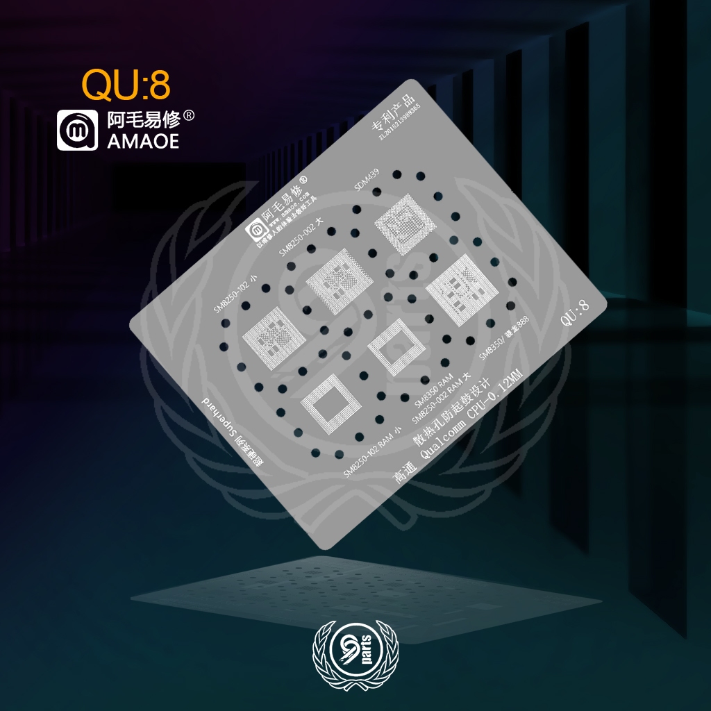 99P - Plat Cetakan Amaoe QU:8 / Cetakan IC QU8 / Amaoe QU 8 Qualcomm CPU SM8250-102 small, SM8250-10