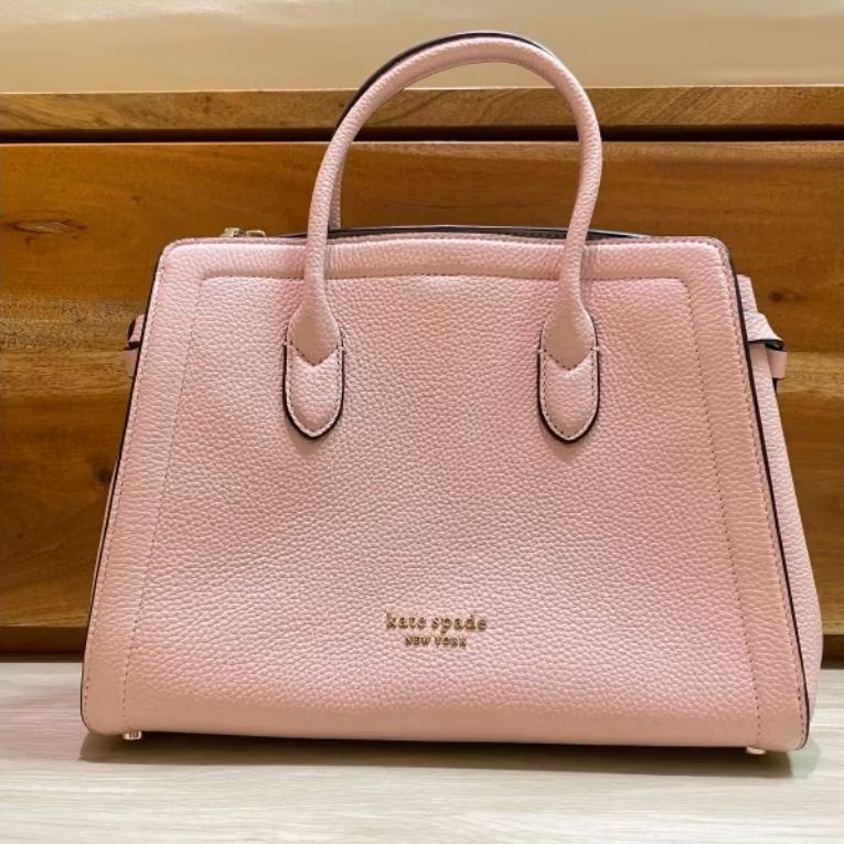 tas jinjing sling bag Kate spade medium knott satchel soft pink bag