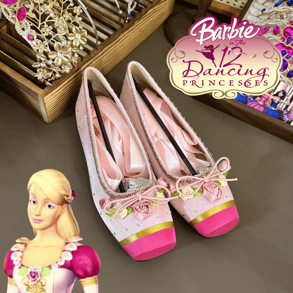 [PO 14 HARI] Barbie 12 Dancing Princesses Genevieve Ballet Flats – Sepatu Princess Pink Aesthetic Fi
