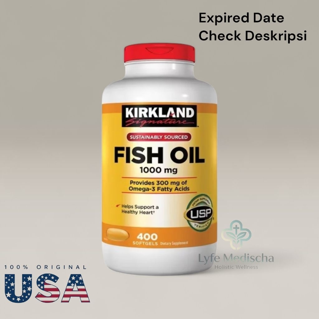 Kirkland Signature Fish Oil 1000mg 400 Softgel Original USA