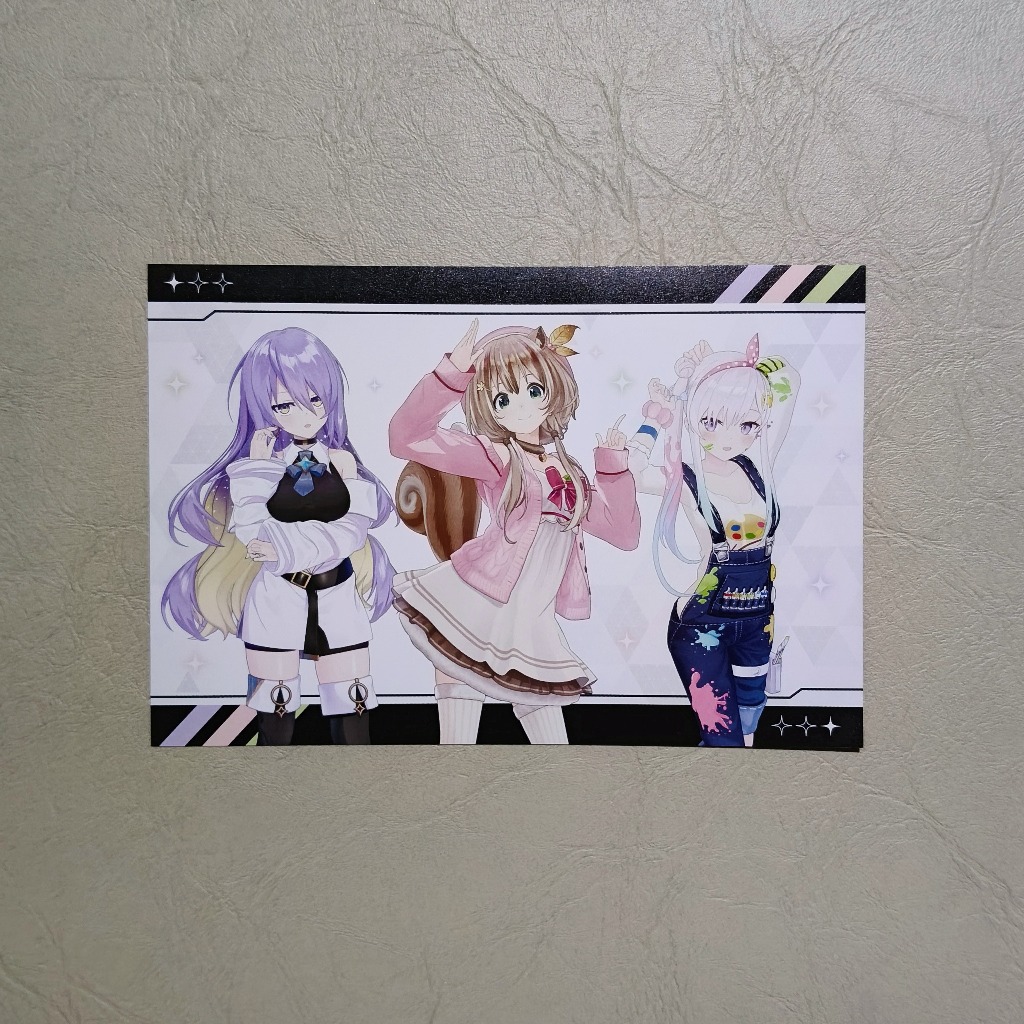 Hololive ID 1st Generation Kotobukiya Postcard - Ayunda Risu, Moona Hoshinova, Airani Iofifteen (Are