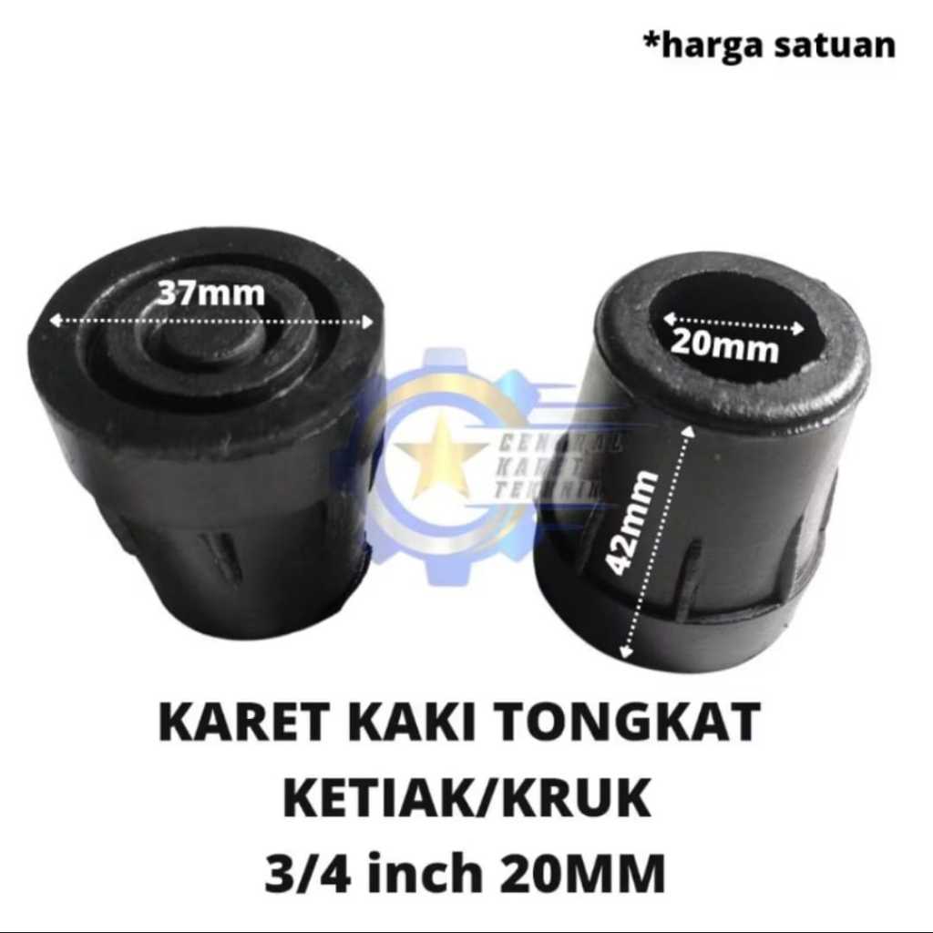 karet kaki tongkat 3/4 20mm/karet kaki tongkat kruk/ketiak