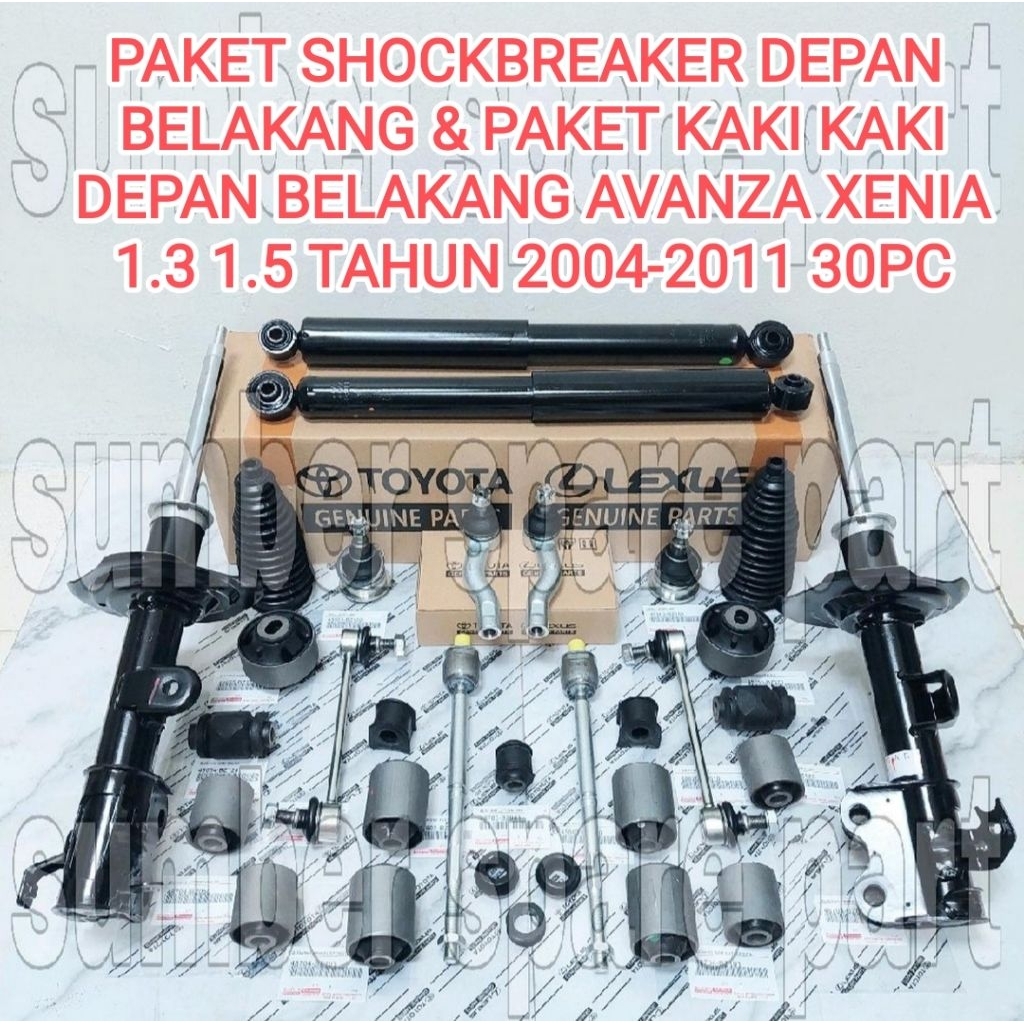Paket Shockbreaker Depan Belakang & Kaki Kaki Depan Belakang Avanza Xenia 1.3 1.5 2004-2011 30Pc Sho