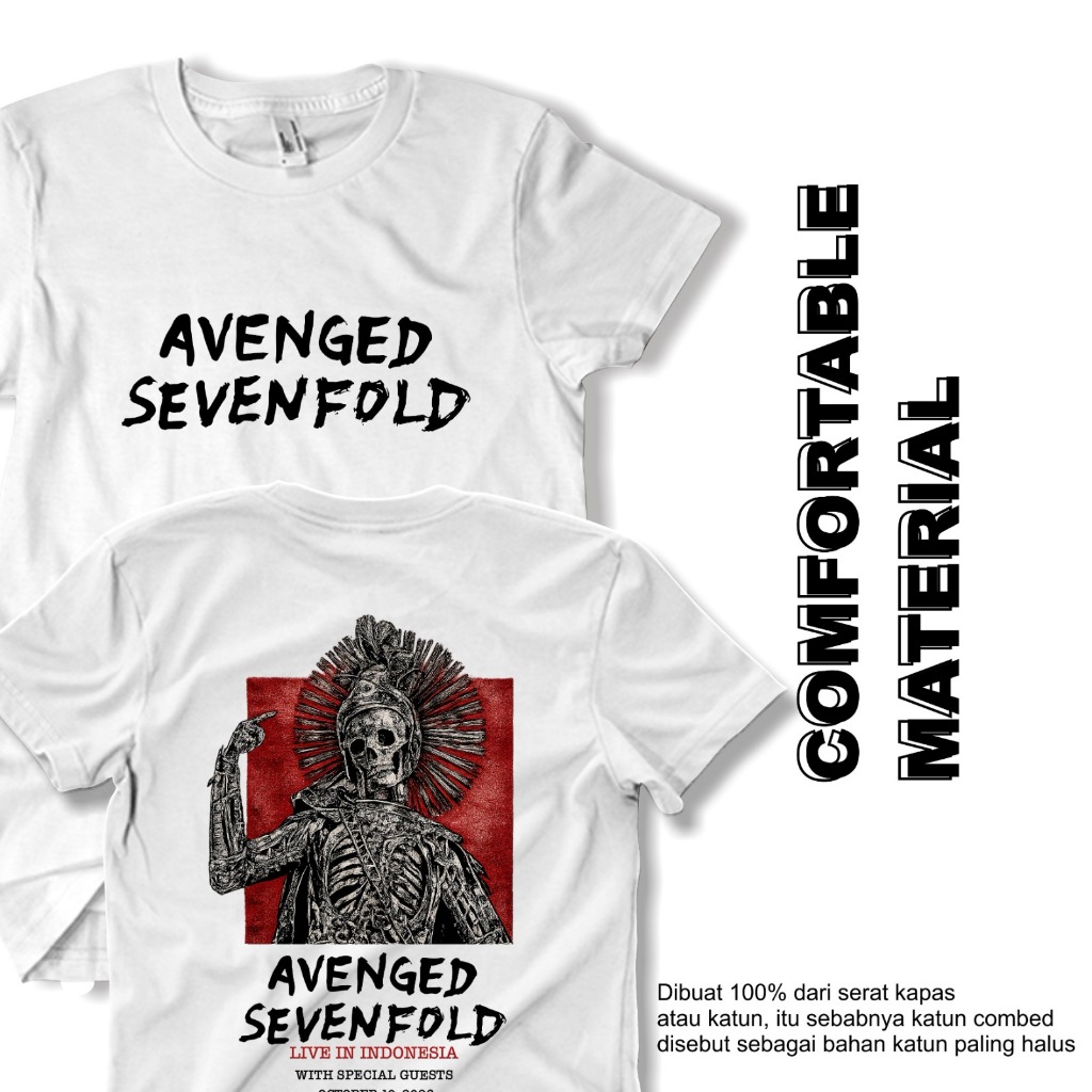 Kaos Avenged Sevenfold Katun Combed 100% Original – Avenged Sevenfold T Shirt Kaos Metal Unisex
