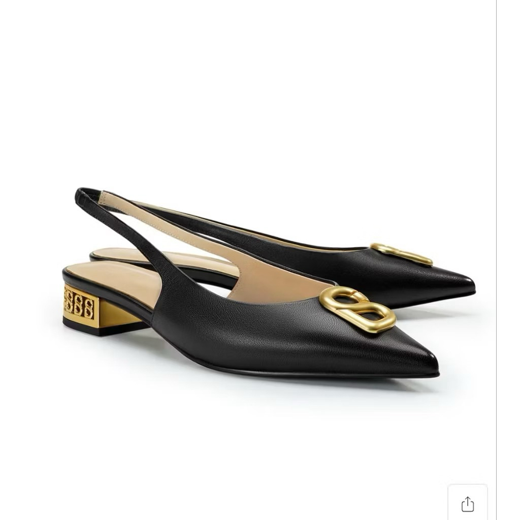 Milly Slingback Shoes Buttonscarves Black New