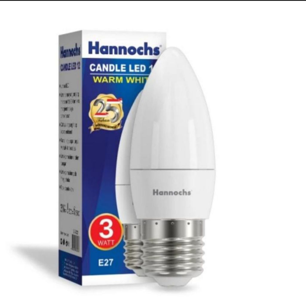 lampu Hannochs CANDLE LED 04 3W E27 WW, 05 4W E14 ww,05 4W E27 ww,12 3W E27 Ww