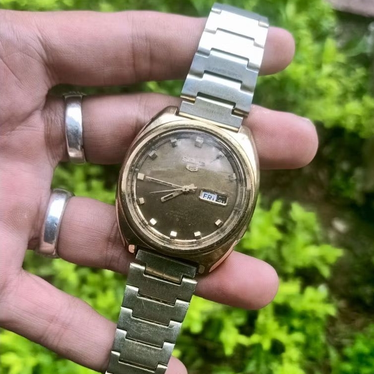 Jam Tangan Seiko 5 Vintage Automatic Original Cal 6119 Gold Plated