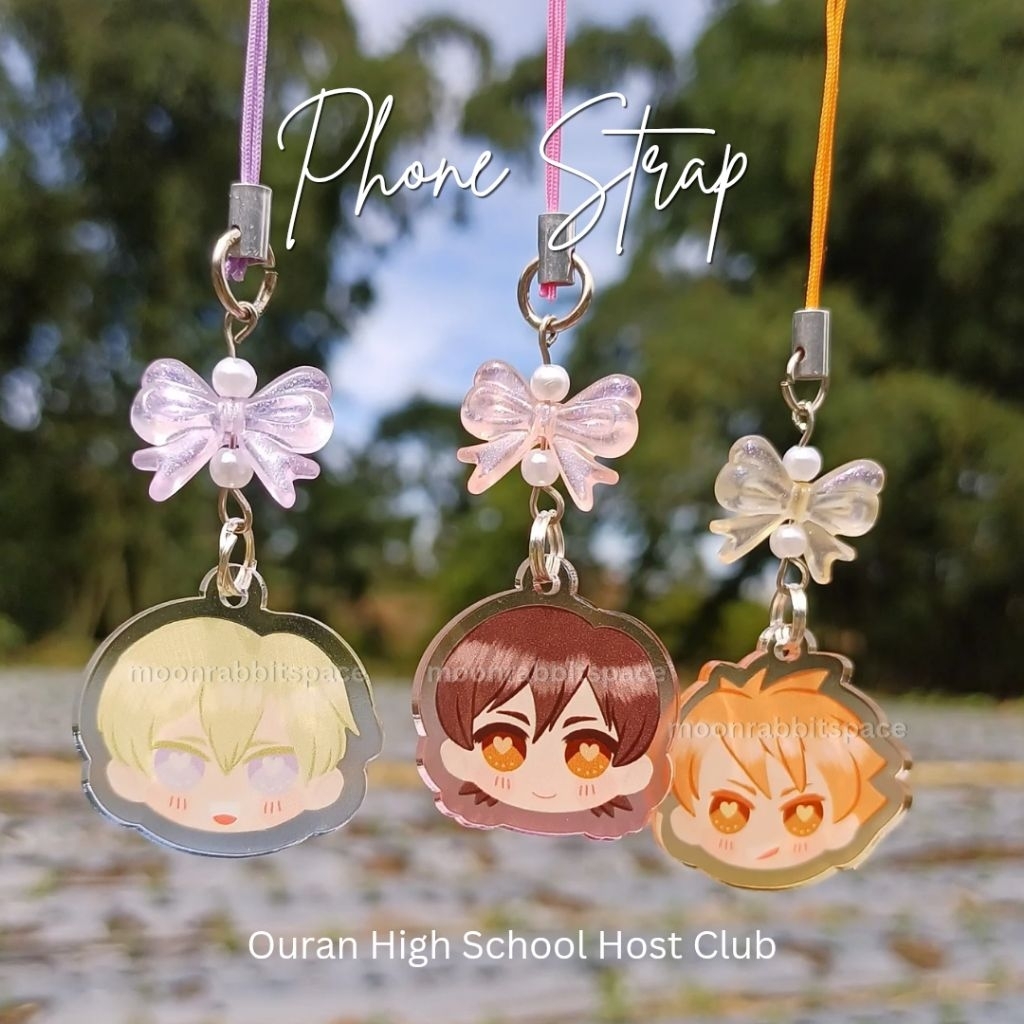 (Ready Stock) Ouran High School Host Club Acrylic Phone Strap | Gantungan HP Akrilik Anime