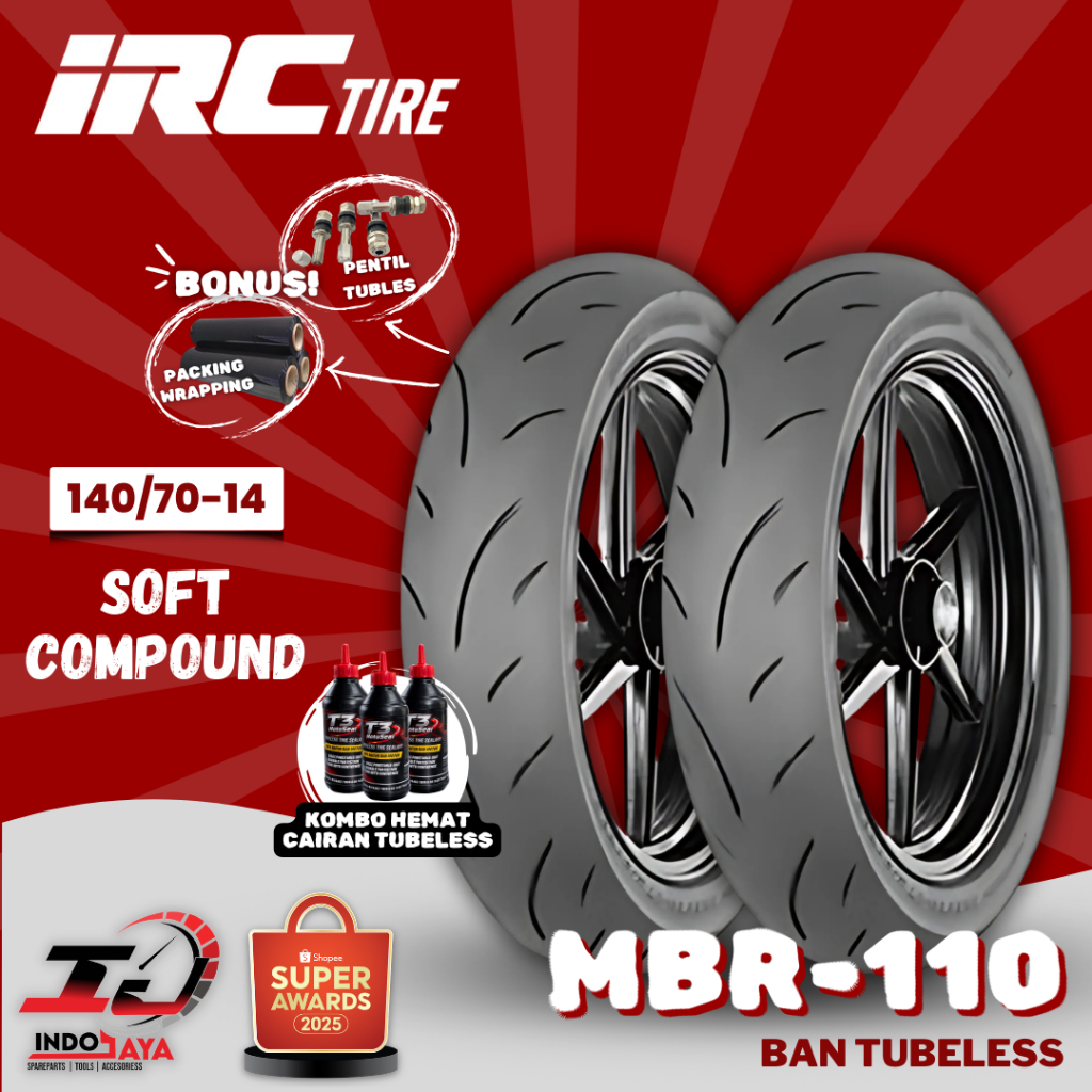[READY COD] BAN LUAR TUBELESS IRC MBR 110 (140/70-14) SOFT COMPOUND / RACING / BAN BALAP / BAN DEPAN