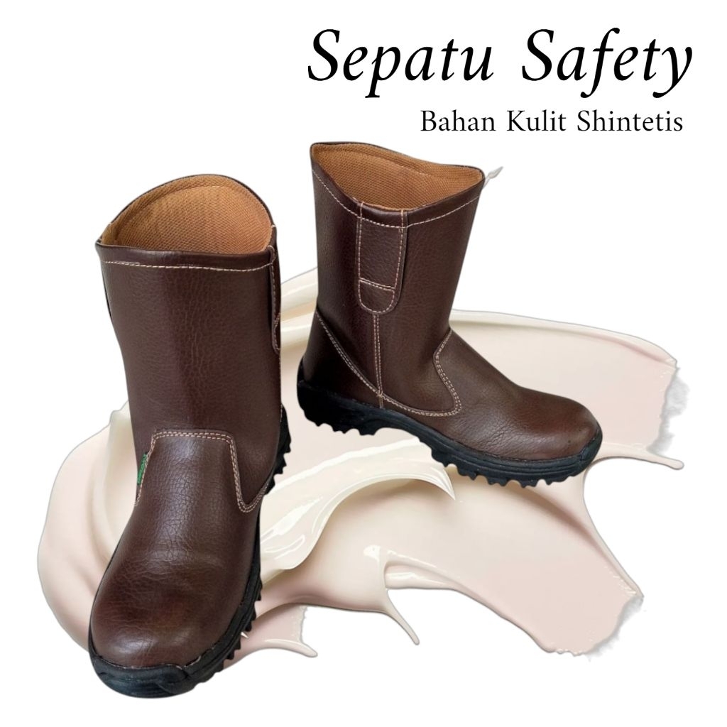 Sepatu Safety Kerja Proyek Ujung Besi - Sepatu Septi Kerja Lapangan Bahan Sintetis - Septy But Kerja