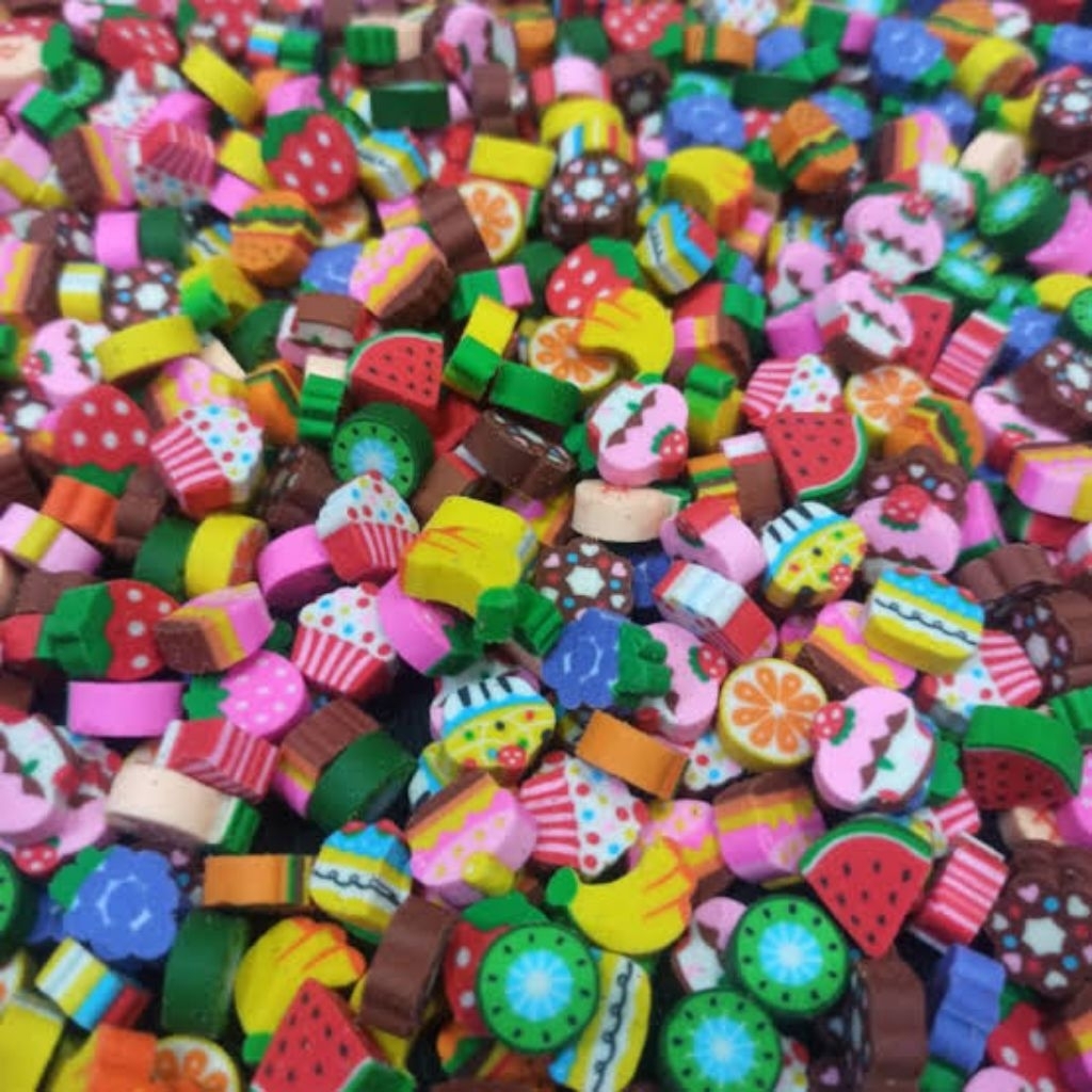 100pcs Penghapus Mini Karakter Lucu Hapusan Peralatan Sekolah Anak