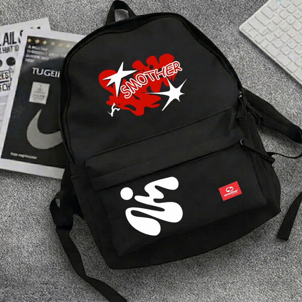 Tas Ransel Laptop Pria Wanita Unisex Bahan Cordura Hitam Premium