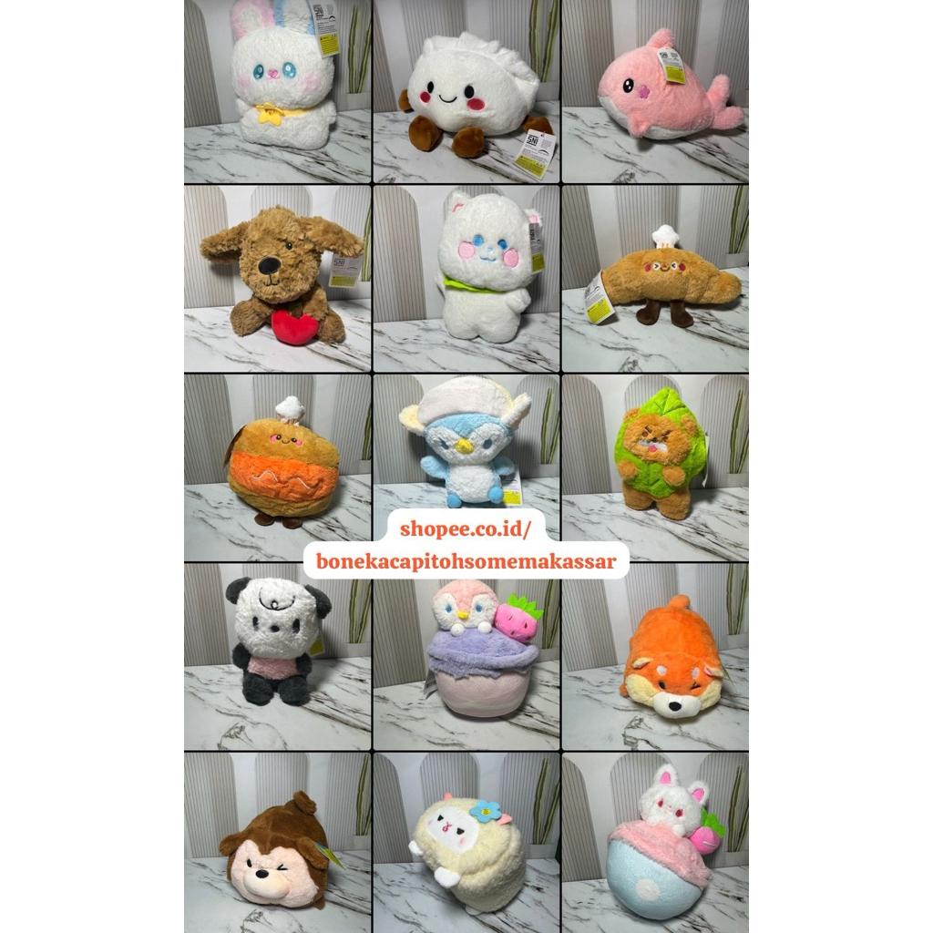 Boneka capit ohsome / kkv / beruang / gajah / kucing / anjing / babi / capybara / tupai