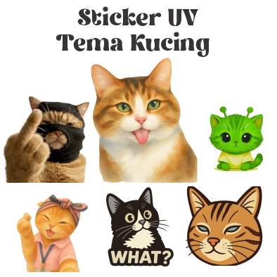 Stiker Kucing Lucu Mobil Motor Stiker Helm, Sticker Tumbler, Stiker Hp, Anti Air Tahan Luntur