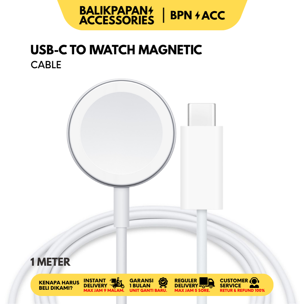 Kabel Wireless Charger iWatch Magnetic Charger to USB-C Premium 1M A2257 - BALIKPAPAN ACC