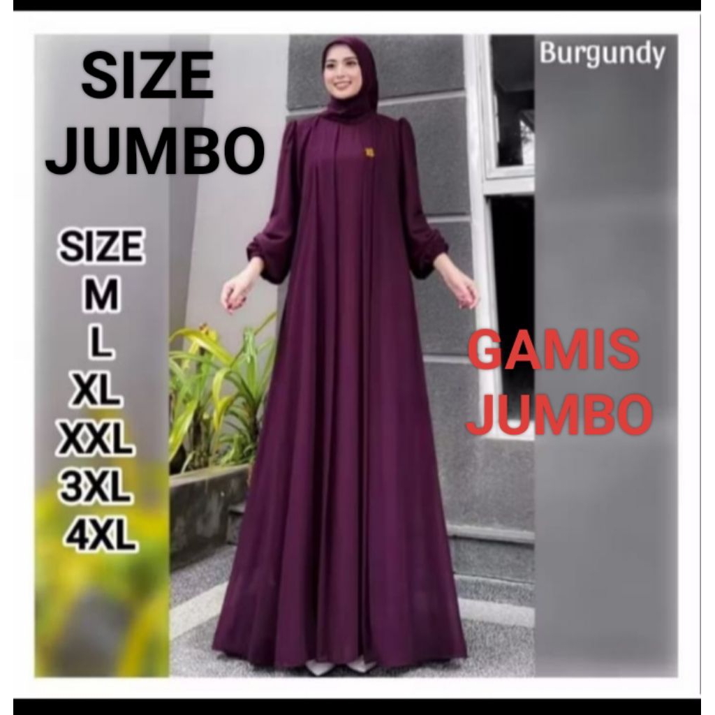 SARAH MAXX GAMIS JUMBO SIZE BAHAN CERUTY BABYDOL GAMIS JUMBO