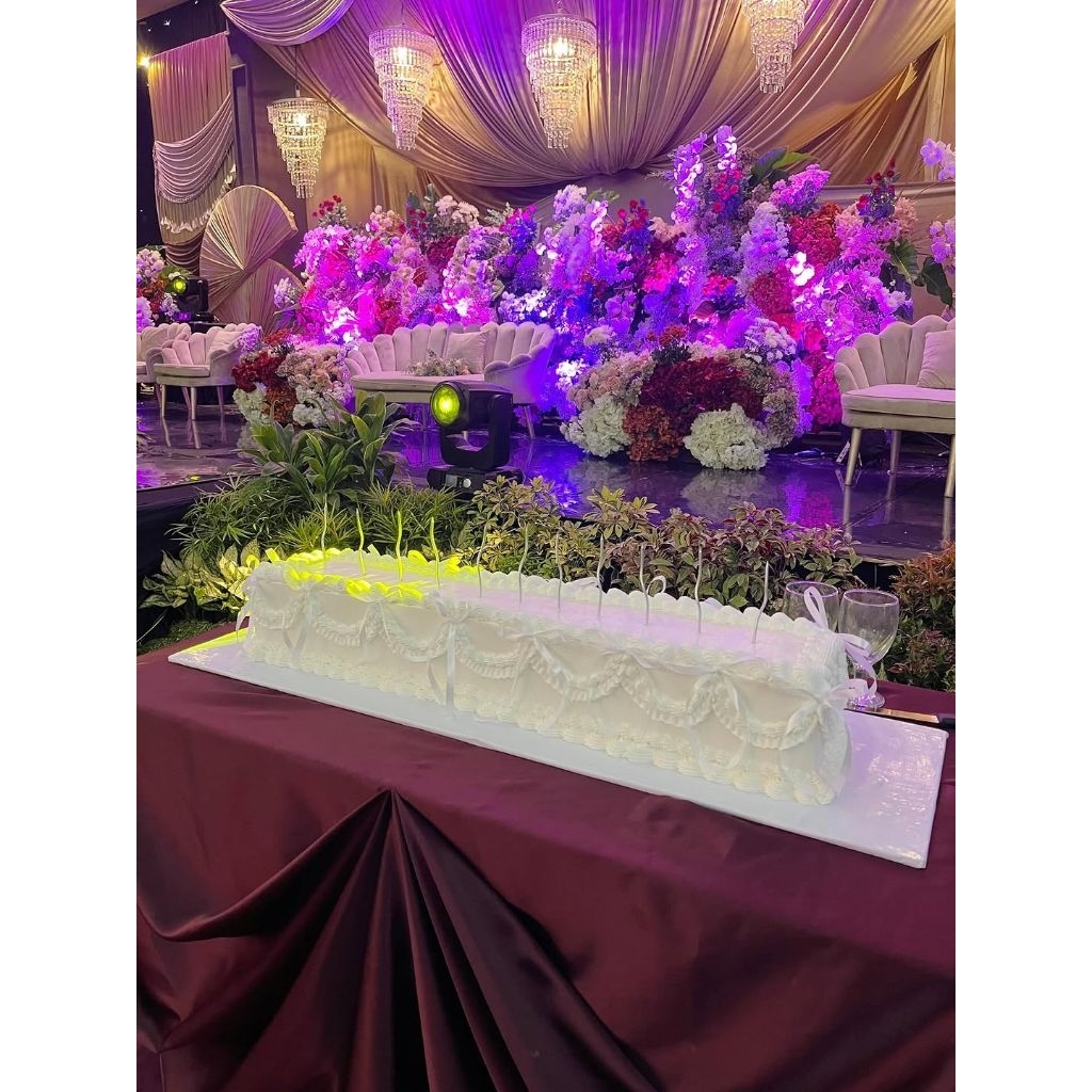 long italian wedding cake/long cake/wedding cake panjang