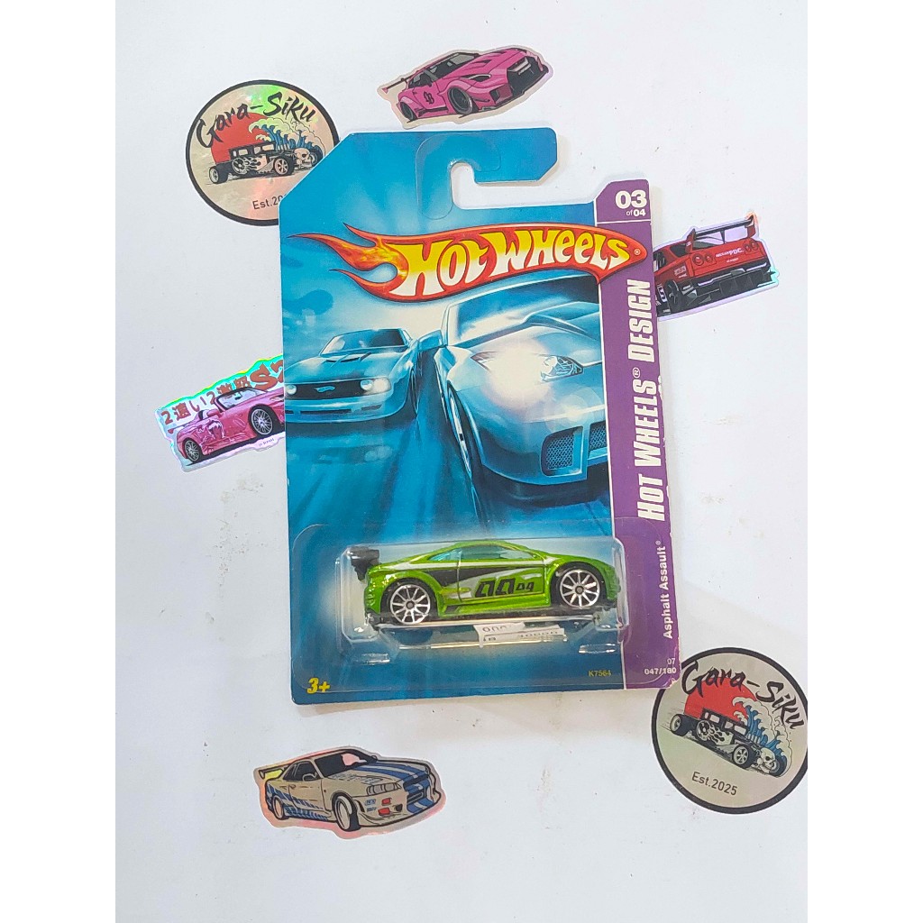 HOT WHEELS BLUECARD ASPHALT ASSAULT HIJAU 2007 RARE FREE PROTEKTOR