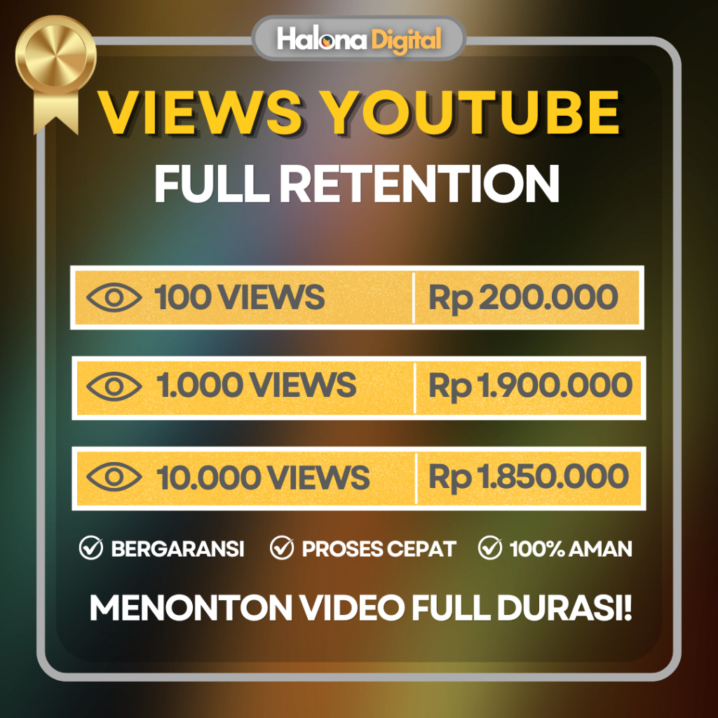 Views Full Retention Youtube Tonton Full Durasi - Jam Tayang Youtube - HIGH QUALITY