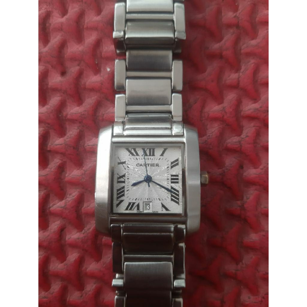 Jam tangan cartier tank francaise unisex preloved