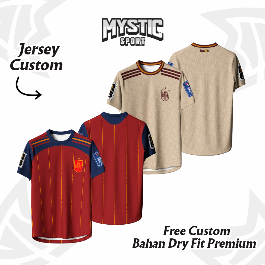 Jersey Spain World Cup 2026 Home Away // Jersey Sepakbola // Jersey Retro // Jersey Custom Unisex