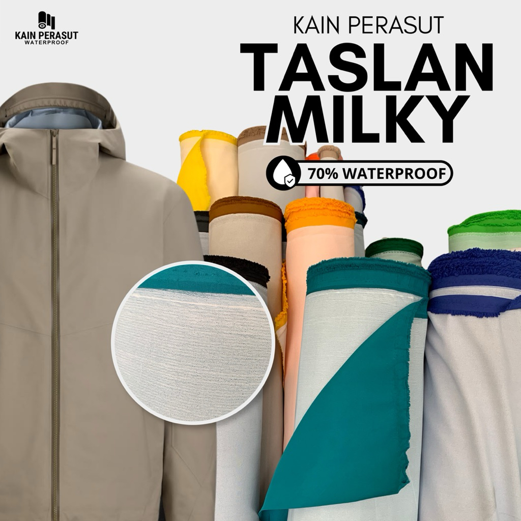 Kain Taslan Milky (Kain untuk jaket outdoor,beanbag dll)