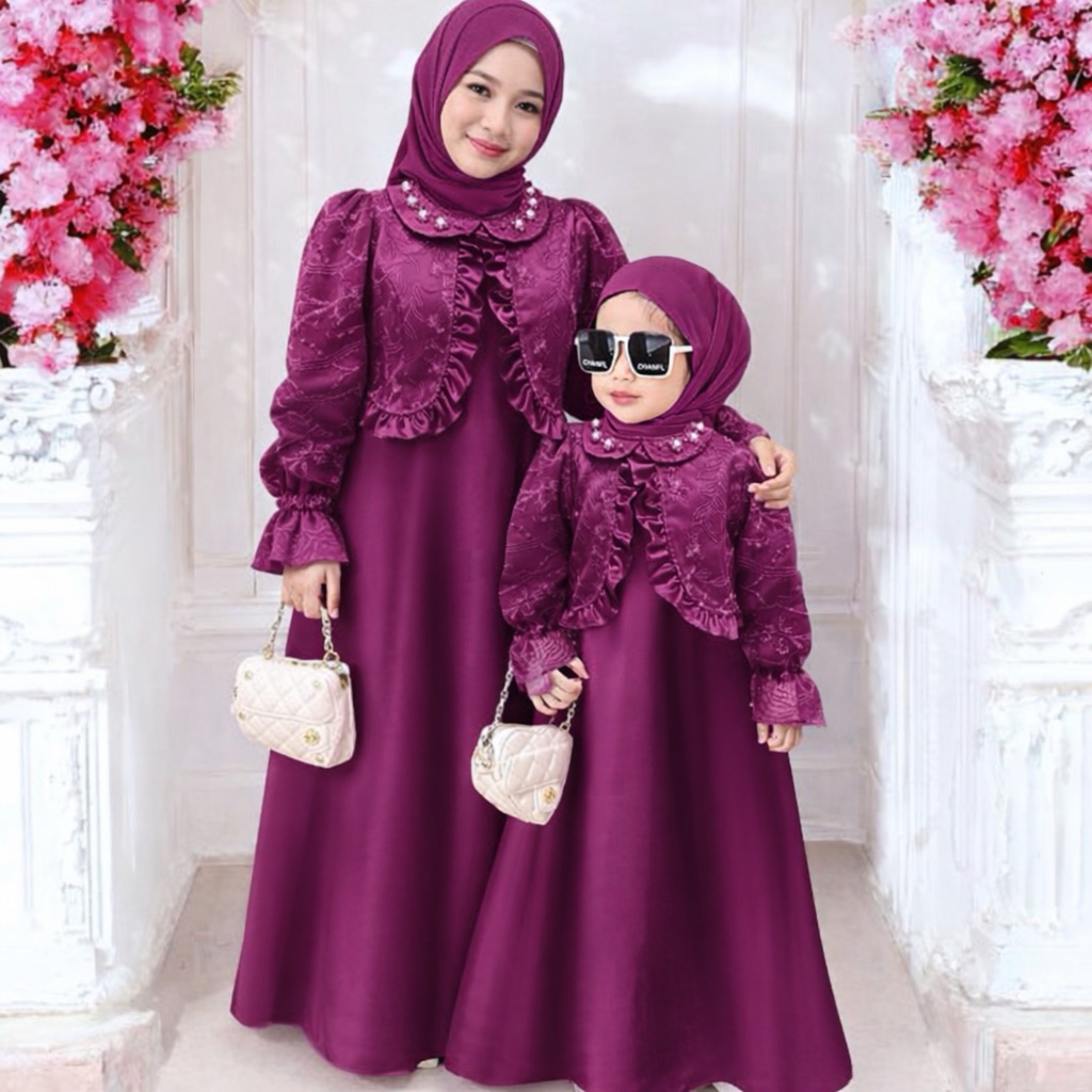 kids alika (2tahun)(3-5tahun)(6-8tahun)(9-11tahun) Gamis anak perempuan Baju muslim anak perempuan G