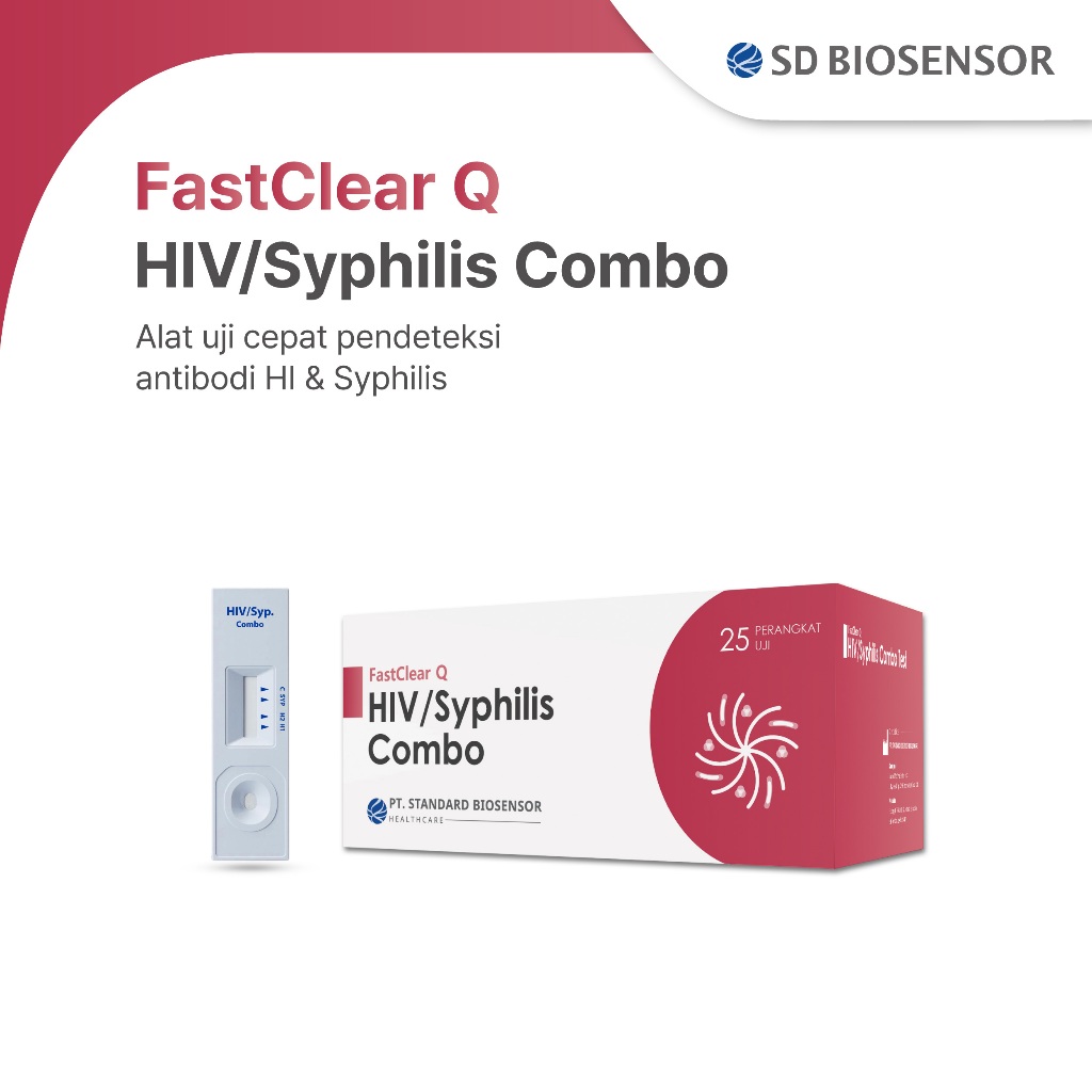 SD BIOSENSOR Fastclear q Hiv/Syphilis Combo Rapid Test Kit Kemasan Satuan