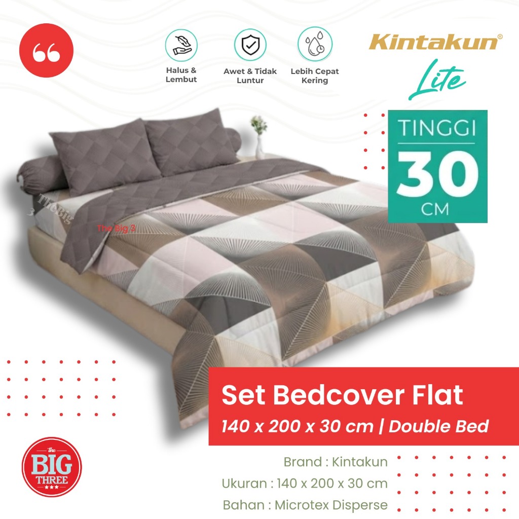 Kintakun Lite Set Bedcover + Sprei 140x200 Tinggi 30 Cm - 140 Size TBT SPREI Microtex Disperse