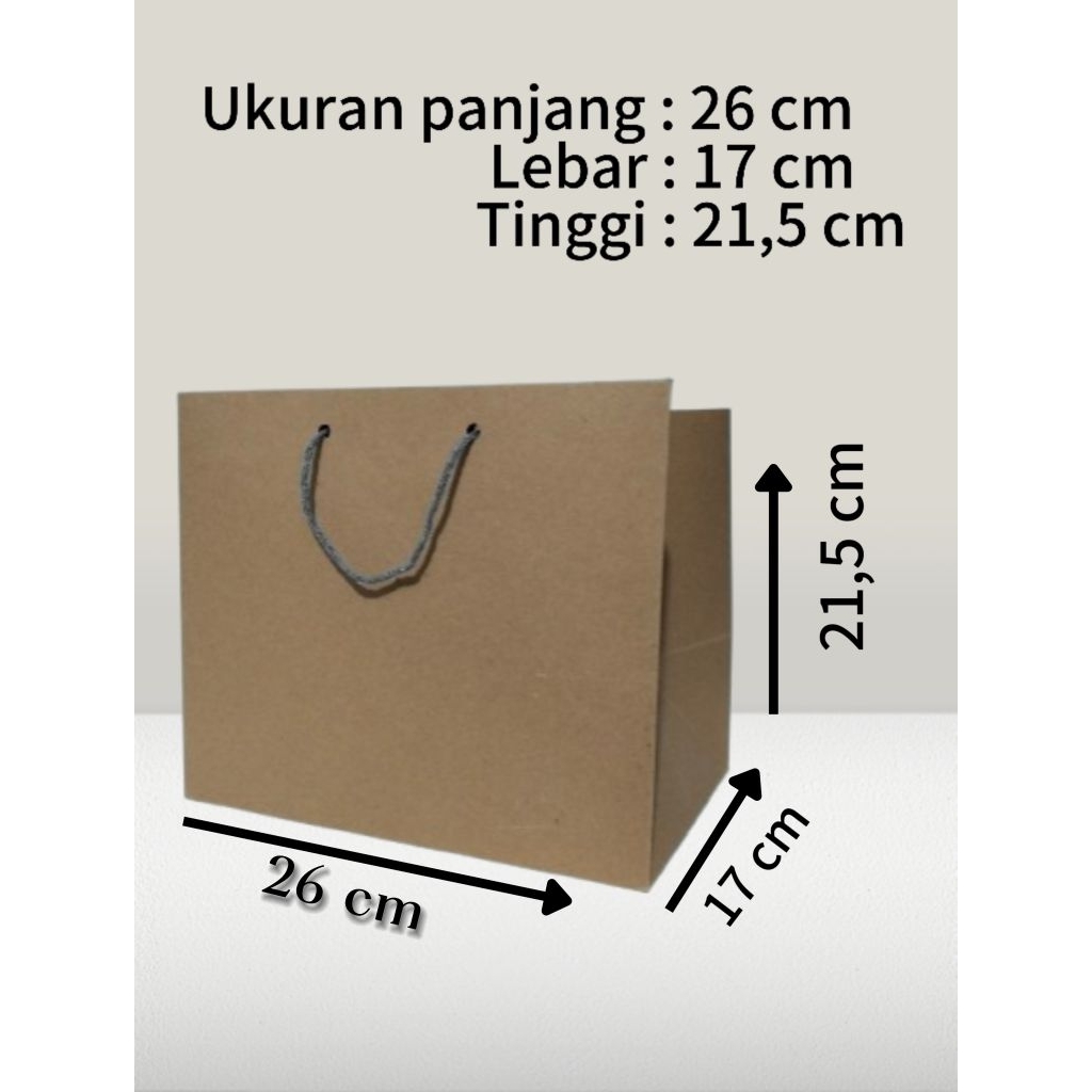 paper bag murah paper bag polos paper bag BENTO 26x17x21.5