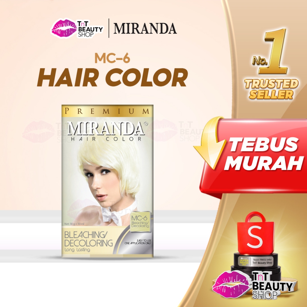 Miranda Hair Color (Cat Rambut Permanen) MC6 Bleaching 30ml | Tnt Beauty Shop