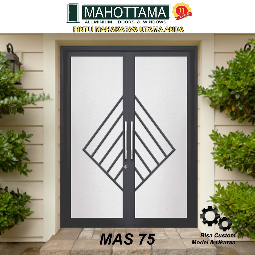 MAHOTTAMA MAS75 - Pintu Aluminium Rumah Utama Minimalis 174 x 215