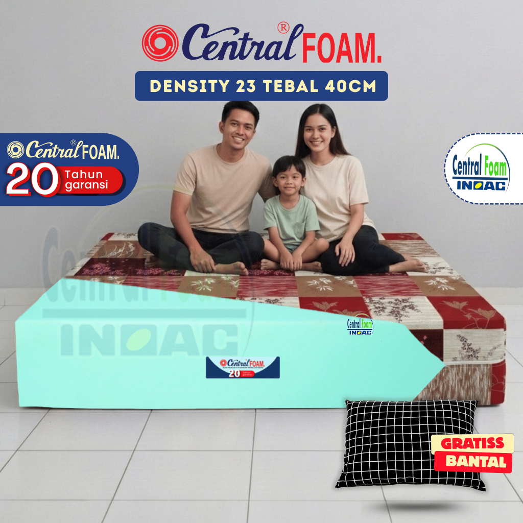 Kasur Busa Tebal 40cm Central foam Bergaransi 20 Tahun Original Murah [ Central Foam INOAC ]