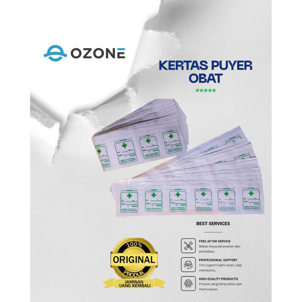 Kertas puyer obat etiket plus